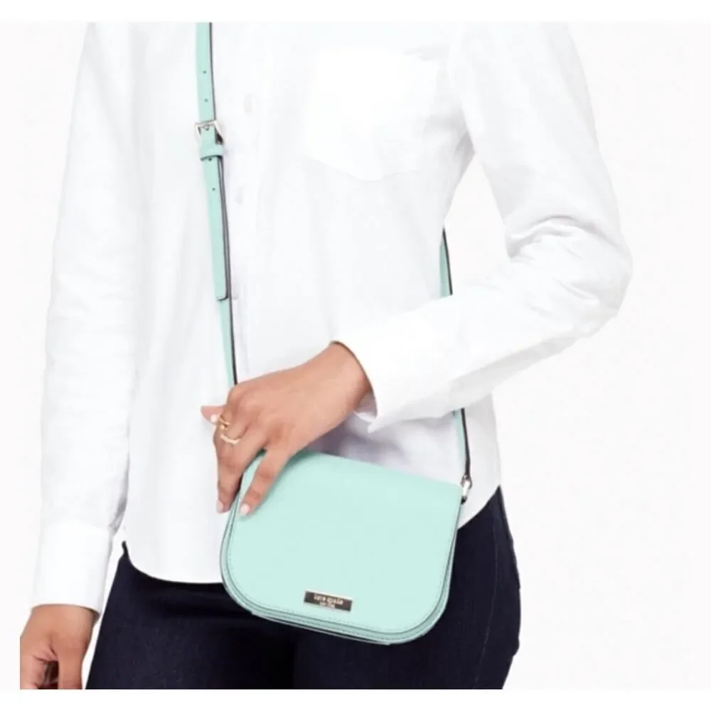 Kate Spade Newbury Lane Carsen In Grace Blue Saffiano Leather Crossbody Bag